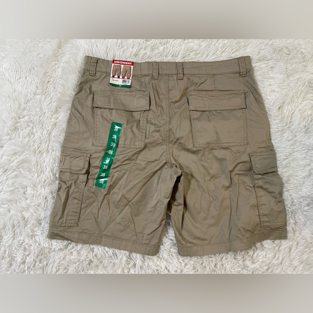 NEW UNIONBAY Relaxed Fit Flex Waist Cargo Shorts Khaki Tan Gorpcore Mens 38 XL - Picture 6 of 9